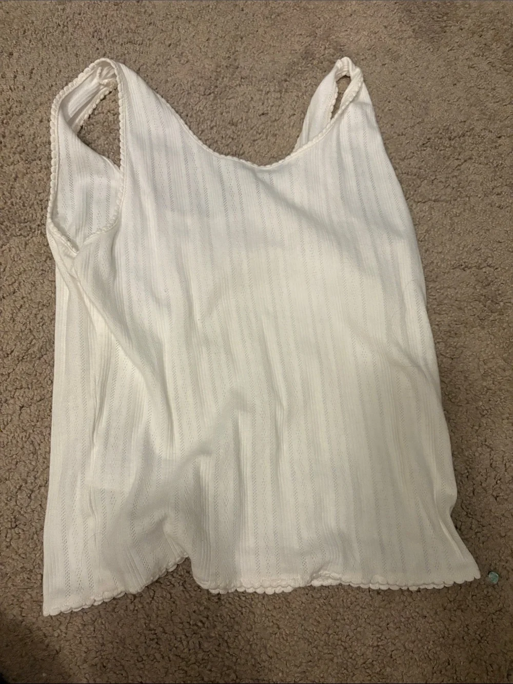 J. Crew Cream Ribbed Scoop Tank
